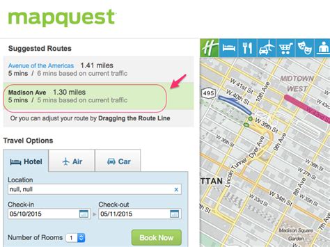 mapquest.com driving directions mileage